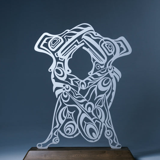 Monumental Aluminum Sculpture - Eagle and Raven Transformation