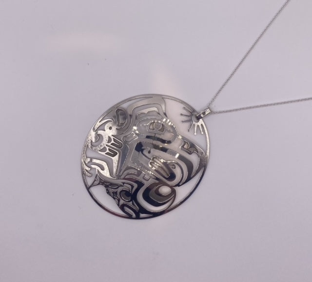 Eagle Frog and Salmon Pendant