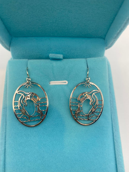 Killer whale and Salmon Earrings